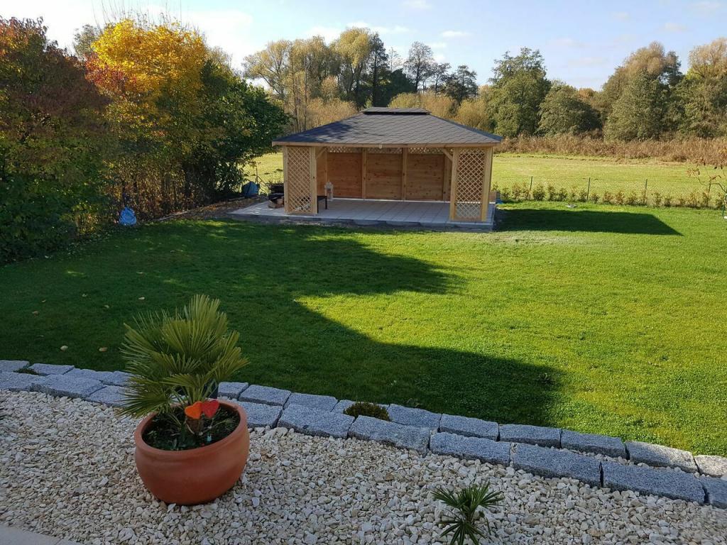 ECK GARTENHÄUSER MIELNO HOLZGARTENLAUBE PAVILLON KIEFERNSCHUPPEN 3x4m