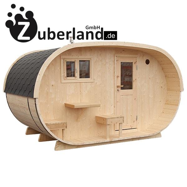 Fass Sauna Saunafass Sauna Oval aus Fichtenholz in Delligsen Wellness