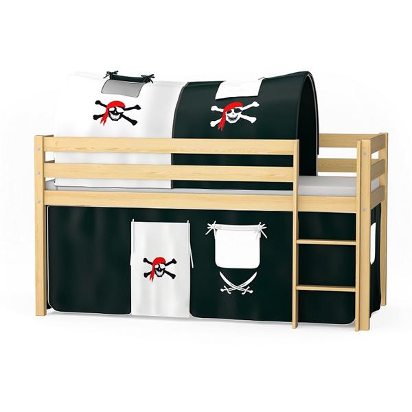 Vorhangset JUNGLE Bettgardine 3-tlg.für Hochbett Spielbett Etagenbett Kinderbett 143199684249