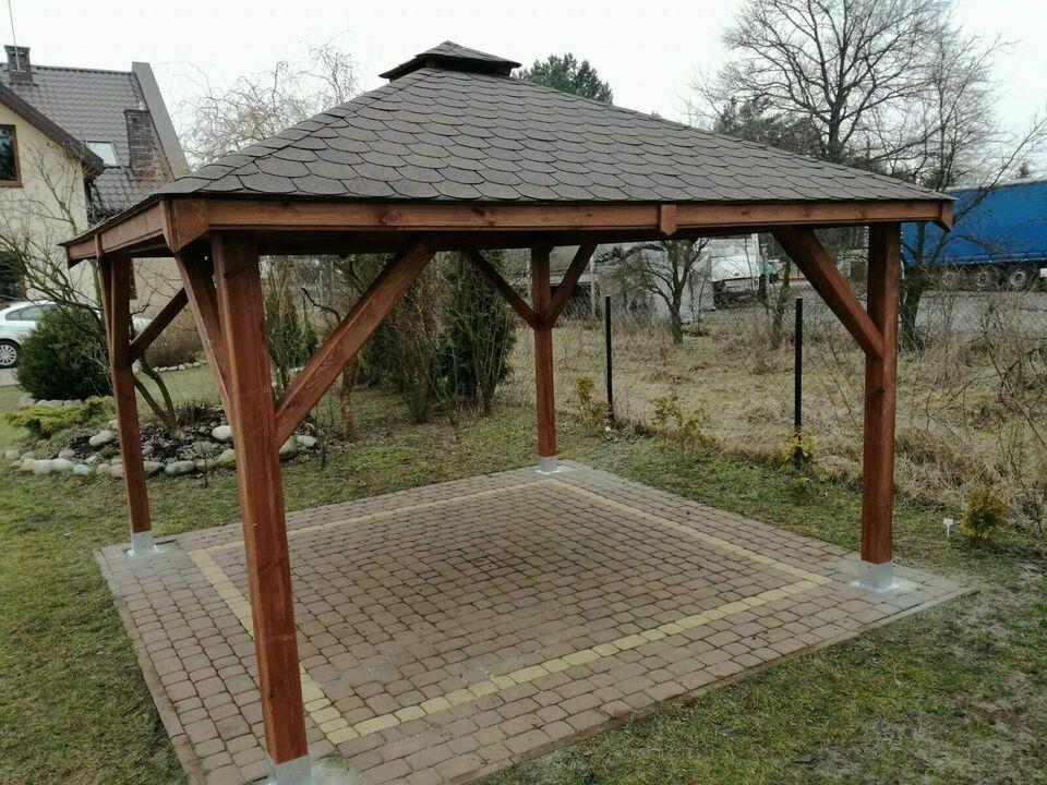 PERGOLEN GARTENHAUS GARTENLAUBE KLEBEDACH HOLZ BITUMENSCHINDELN 5x4 5m
