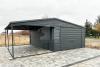 BLECHGARAGE 4M X 5M SCHWINGTOR ANTHRAZIT SATTELDACH GP263