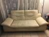W. Schillig Echtleder Zweisitzer-Sofa Cremeweiß verstellbare Lehnen