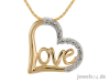 Valentinstag: Halsschmuck,  Kette  LOVE Anhänger,  Collier,  Diamanten,  Gold günsti
