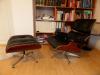 Vitra ,  Original Eames Lounge Chair mit Ottomane,  Kirschbaum,  Leder,  schwarz .