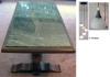 Massiver Eiche rustikal WZ-Tisch mit Marmorplatte + Lampe