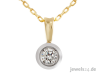 Halsschmuck,  Kette mit Anhänger,  Solitaire Diamant Collier,  Gold günstig vom Her