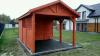 FERIENHAUS GARTENHAUS GARTENLAUBE ÜBERDACHUNG KLEBEDACH MIT HOLZ