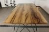 COUCHTISCH MASSIVHOLZ SCHWARZ STAHL HANDGEMACHT EPOXIDHARZ