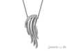 Diamantcollier,  Kette mit Engelsflügel Anhänger,  Diamanten und Weissgold günstig