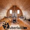Fass-Sauna ,  Saunafass,  Sauna (Länge 3m,  Durchmesser 2m) mit Elektro-Ofen