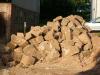 Rote behauene Sandsteine