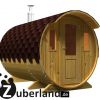 Saunafass,  Fass-Sauna,  Sauna (Länge 3m,  Durchmesser 2,  2m) mit Holzofen
