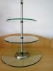 Geschirr: Etagere mit 3 Ebenen aus Glas und Edelstahl,  € 20,  -