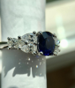 Weißgold Ring mit Saphir und Diamanten