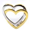 Anhänger Doppelherz mit 3 Diamanten Gelbgold 333 bicolor