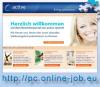 Heimarbeit am PC,  Online-Job im Homeoffice,  Bürotätigkeit als Heimarbeit.