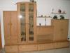 Wohnzimmer Schrank,  Glasvitrine,  Esstisch,  Stühle helle Fichte massiv gewachst