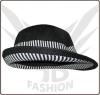 FB231 Schwarzer Clubwear Hut im Coolen Rockabilly Style 