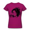 T-Shirt,  neu,  Kurzarm,  dunkles pink mit Motiv.