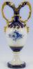 Royal Dux Bohemia – Henkel Vase Amphore – Weiß Gold Blau Handbemalt - 28 cm