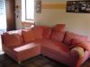 Terracotta Eckcouch mit Hocker