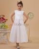 Ärmelloses normale Taille schlichtes Kommunionkleid - Mode-top