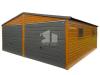 Blechgarage 6x6m Doppelgarage Metallgarage Fertiggarage Holzoptik ID203