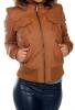 LEDERJACKE MIT KAPUTZE,  JACKE,  Gr.40 /  L