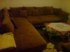 Mikrofaser Eckcouch mit Hocker