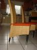 6 x Stühle Rattan Hochlehner Eßzimmerstühle mit Sitzkissen