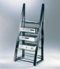 HiFi Rack Deltastatic,  schwarz mit schwarzen Glasböden