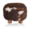 Hocker Sitzhocker Dekohocker Mateo Schaffell mit Holzfüßen Design Fellhocker