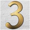 Hausnummer Gold Aluminiumguss 3D Design Gold ALLE ZAHLEN 200mm