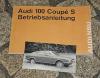 Betriebsanleitung Audi 100 S Coupé 1971