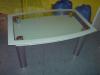 Goßer Glas-Küchentisch 140x90/ 76