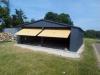 Blechgarage Garage Doppeltgarage Metallgarage,  7x6 m mit Aufbau Anthrazitgrau