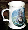 Segelschiff Porzellan Krug Royal Worcester Hammersley Bone China