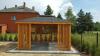 GARTENLAUBE KLEBEDACH MIT HOLZ MIELNO BITUMENSCHINDELN 6x4m