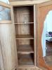 Großer Bauernschrank Kleiderschrank Holz natur mit Spiegel