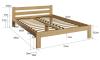 Bett Massivholzbett Holzbett Lattenrost unlackiert unbehandelt 90/  120/  140/  160