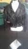 Damen Biker-Lederjacke Gr. 36 mit Fansen
