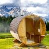 Fass-Sauna 2,  40 m mit Holzofen und Beleuchtung