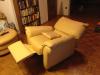 Natuzzi Designer Couch/  Sofa Garnitur in Vanille,  Echtleder
