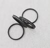 Set 4 Ringe - 17 mm 53 - schwarz mit kleinen Steinchen - Minimalismus Design