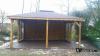 3-ECK HOLZGARTENLAUBE BERLIN AUS KIEFER/  FICHTENHOLZ KLEBEDACH HOLZHAUS 5x4m