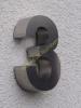 3D Hausnummer in Edelstahl 190mm Hoch und 40mm Tief - Nr. 3
