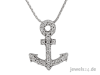 Diamantschmuck,  Collier,  Halskette mit Anker Anhänger,  Diamanten,  Gold günstig i