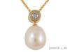 Perlenschmuck: Collier mit Anhänger Perle,  Diamant,  Gold günstig im Schmuck onli