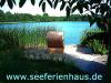 Ferienhaus am Schweriner See in exklusiver Lage an Privatstrand mit Boot,  Steg,  