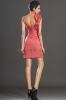 Elastischer gewebter Satin Cocktailkleid - Mode-top